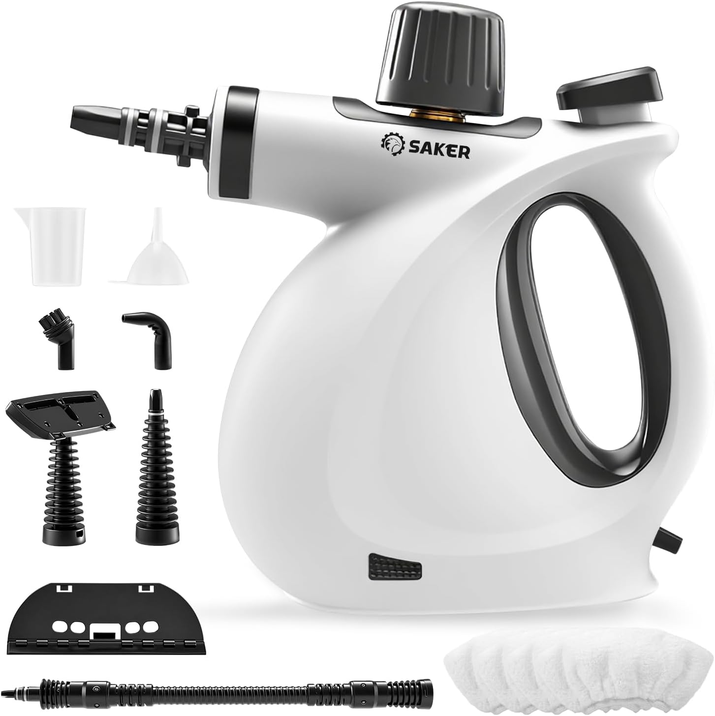 Saker Handheld Steam Cleaner,Portable Steam Cleaner for Home,1050W Steam Cleaner,Quick Heating & Deep Cleaning of Floors, Cars, and Kitchen with 5 Fiber Cloths