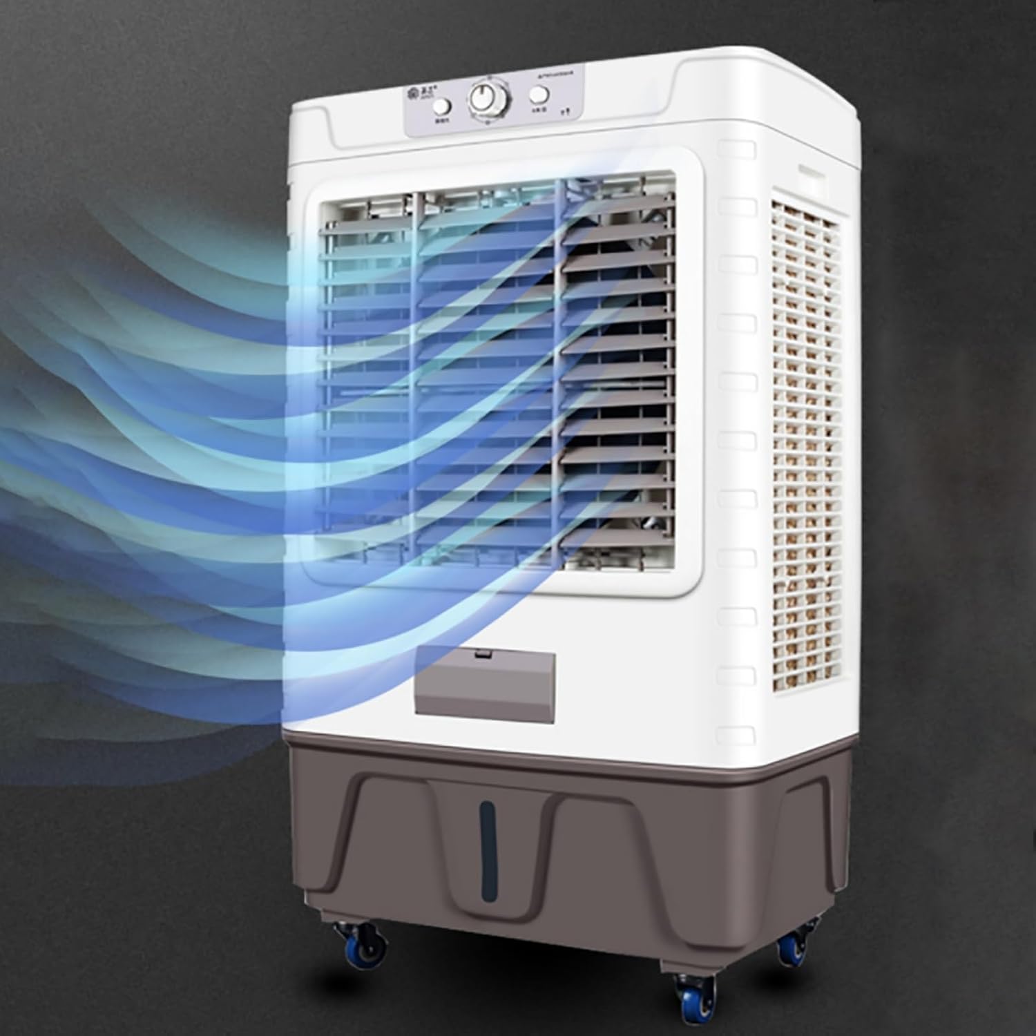 Evaporative Air Cooler, 10000 CFM Swamp Cooler, 6 Ice Packs & 70L/18 Gal Water Tank, Humidifying, 3 Wind Speeds, Evaporative Cooler for Outdoor Indoor Use