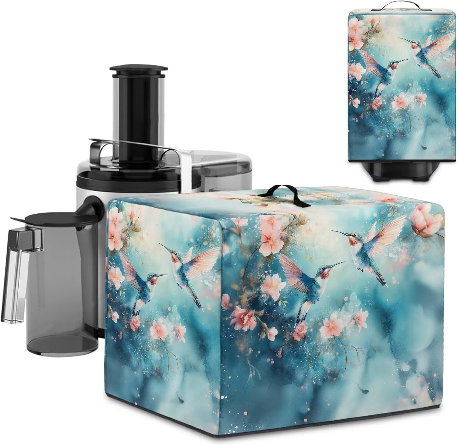 Hummingbird Floral Print Kitchen Mixer Protector – Blender Dust Cover with Floral Prints, Fits Most Juicers, Foldable & Machine Washable, Decorative & Functional