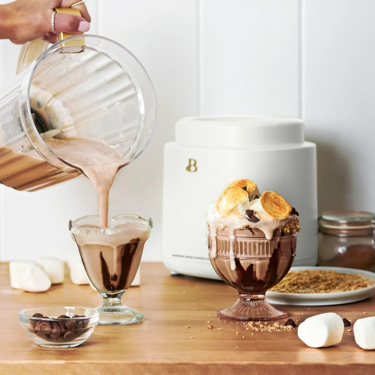 Beautiful PowerExact Blender, PrecisionSense™ Tech, 3 Speeds, 4 Presets, 50oz BPA-Free Jar, 20oz To-Go Cup, No Drippy Sippy™ Lid, Auto-Clean, Dishwasher Safe, Ice Crush & Smoothies (White Icing)