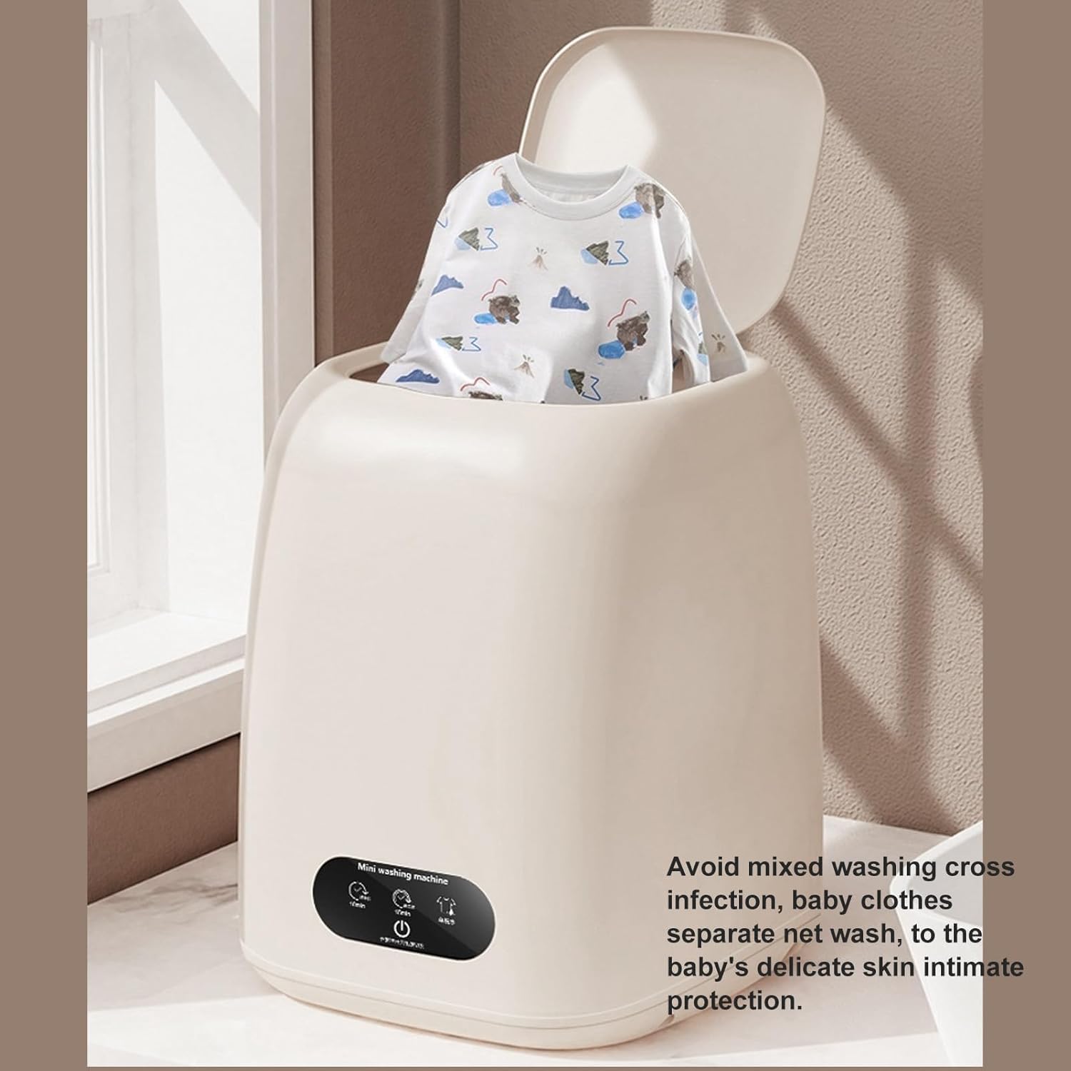 Pssopp 2 in 1 Mini Laundry Washer, 9L Capacity Portable Washer Dryer Combo for Small Clothing Pet Bedding Baby Clothes Small Space Living (US Plug)