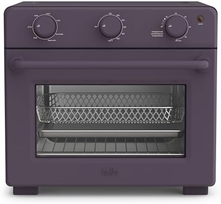 bella Air Fry Toaster Oven, 7 Preset Cooking Options, Dishwasher-Safe EverGood Coated Trays Included, 60-Minute Auto Shutoff w Audible Timer, Power Indicator Light, 1700 Watt, Plum