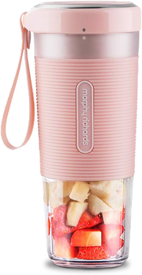 Portable Blender, Mini Blender Smoothie Maker with USB Rechargeable Electric Blender Professional Commercial for Vegetables and Fruit Smoothie Maker Blender Food Processor 1400Mah 300Ml,Pink
