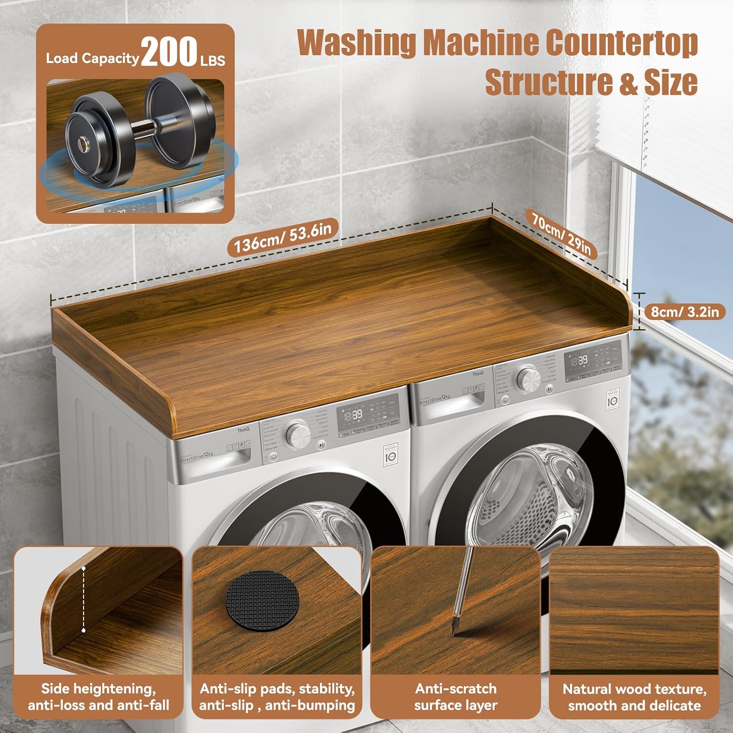 Washer Dryer Countertop, 27.5