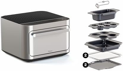 Brava Oven Bake & Breakfast Set: 10-in-1 Touchscreen Countertop Smart Oven, Air Fryer, 6-Slice Toaster, Slow Cooker, Reheater, Dehydrator, Rice Cooker, Healthy & User Friendly, Auto-Shut Off, 1800W