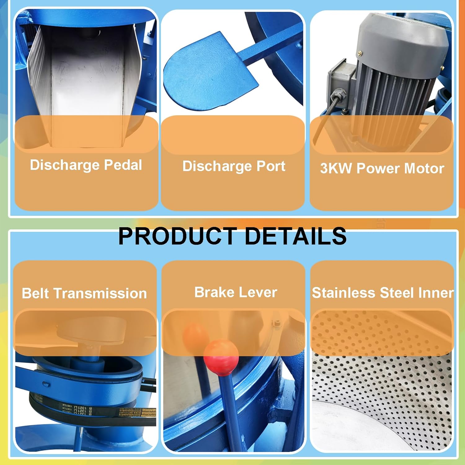 Industrial Centrifuge Hydro Extractor Dryer Machine 110LB Laundry Spin Dryer Extractor Stainless Steel Cloths Dewatering Machine Biomass Oil Extraction Solid-liquid Separator 3000W 220V