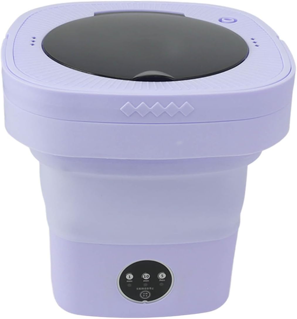 Zerone 6.5L Mini Washer, Portable Washing Machine Folding Portable Automatic Deep Wash and Spin Dry Washer with Water Tube 100?240V for Socks,Towels ()