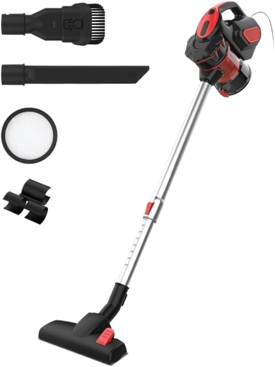 Compatible with INSE,I5 Corded Vacuum Cleaner,600W Motor 18Kpa Suction 2-in-1 Handheld Stick Vacuum for Home/Carpets Cleaning Efficient Debris Pickup(Red)