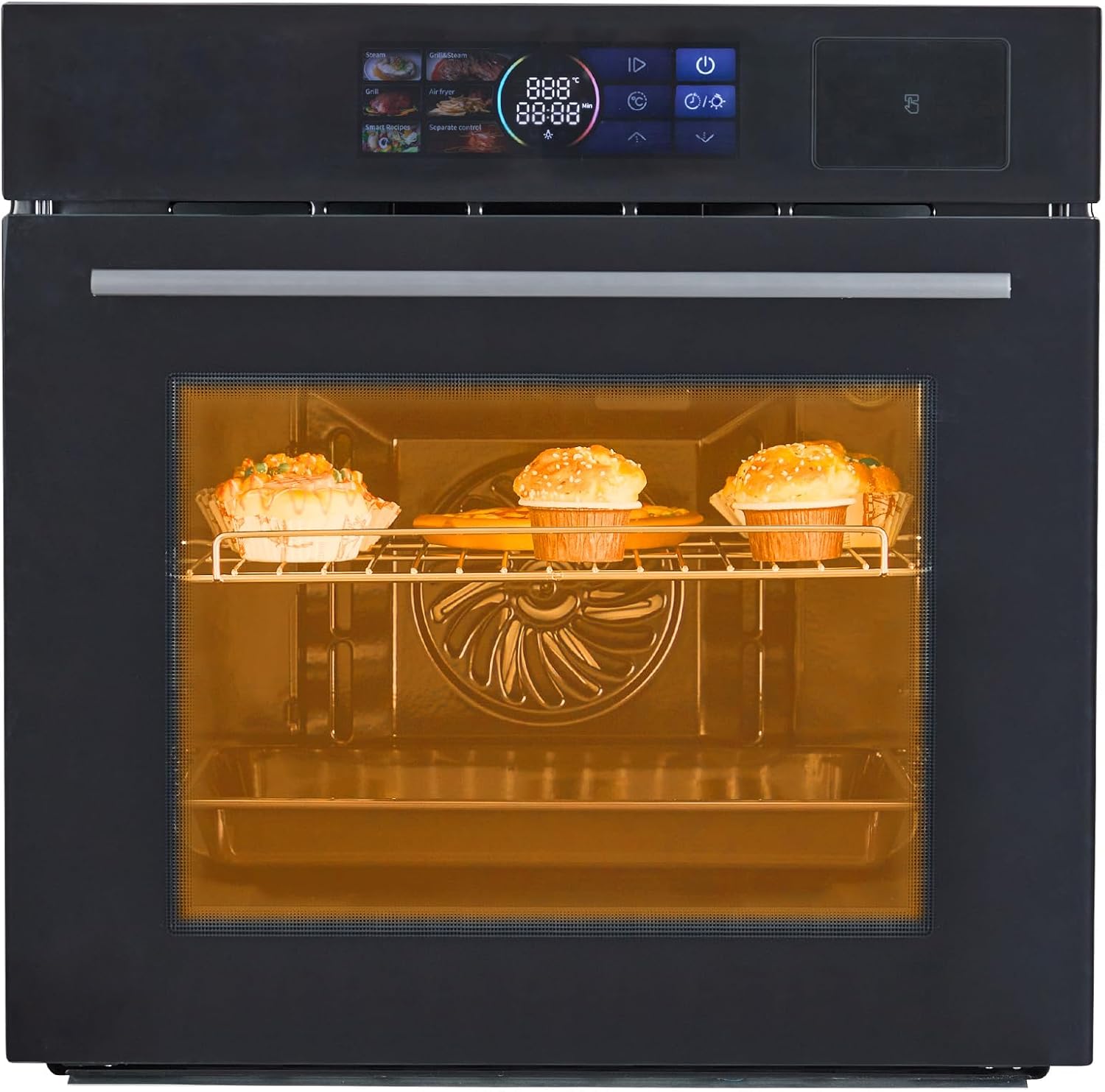 Single Wall Oven, 2.5 Cu.ft Smart Oven with Color LED Display Touch Control, 24