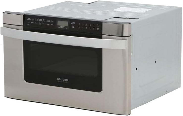 SHARP KB6524PSY Microwave Drawer Oven, 24-inch, 1.2 Cubic Feet, 950 Watt, Angled Touch Control Panel, Stainless Steel