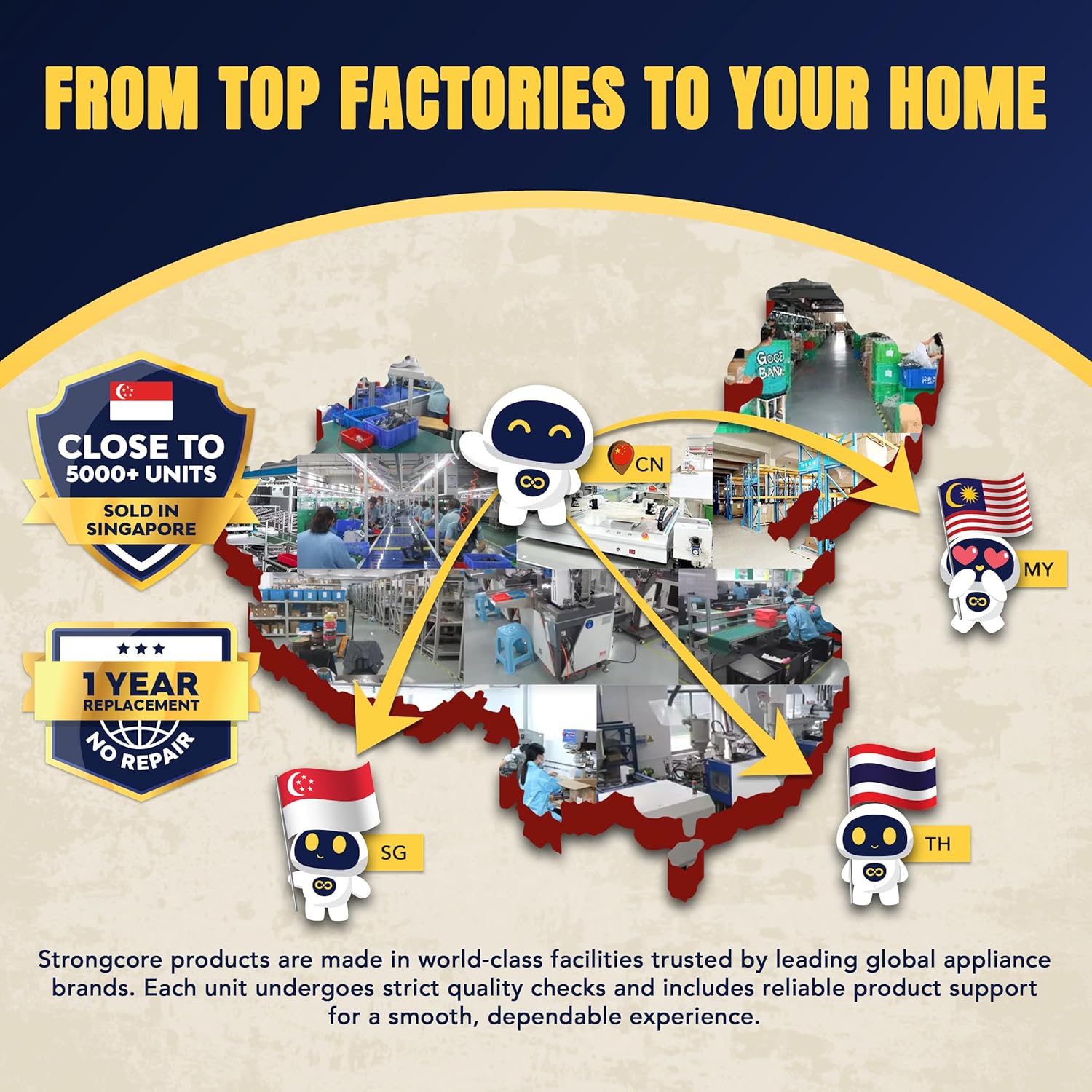 Strongcore Clean Cordless Vacuum Cleaner Rechargeable Battery, Multi-Tool Included Stick Vacuum with HEPA Filter, Self-Standing Design, LED Lights & Adjustable Handle for Home, Carpet and Hard Floors