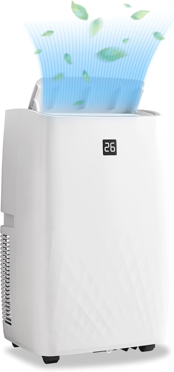 14,000 BTU Portable Air Conditioner, 3-in-1 AC Unit with Fan & Dehumidifier, Includes Window Kit, Remote Control & 24H Timer, Quiet Operation for Home/Office
