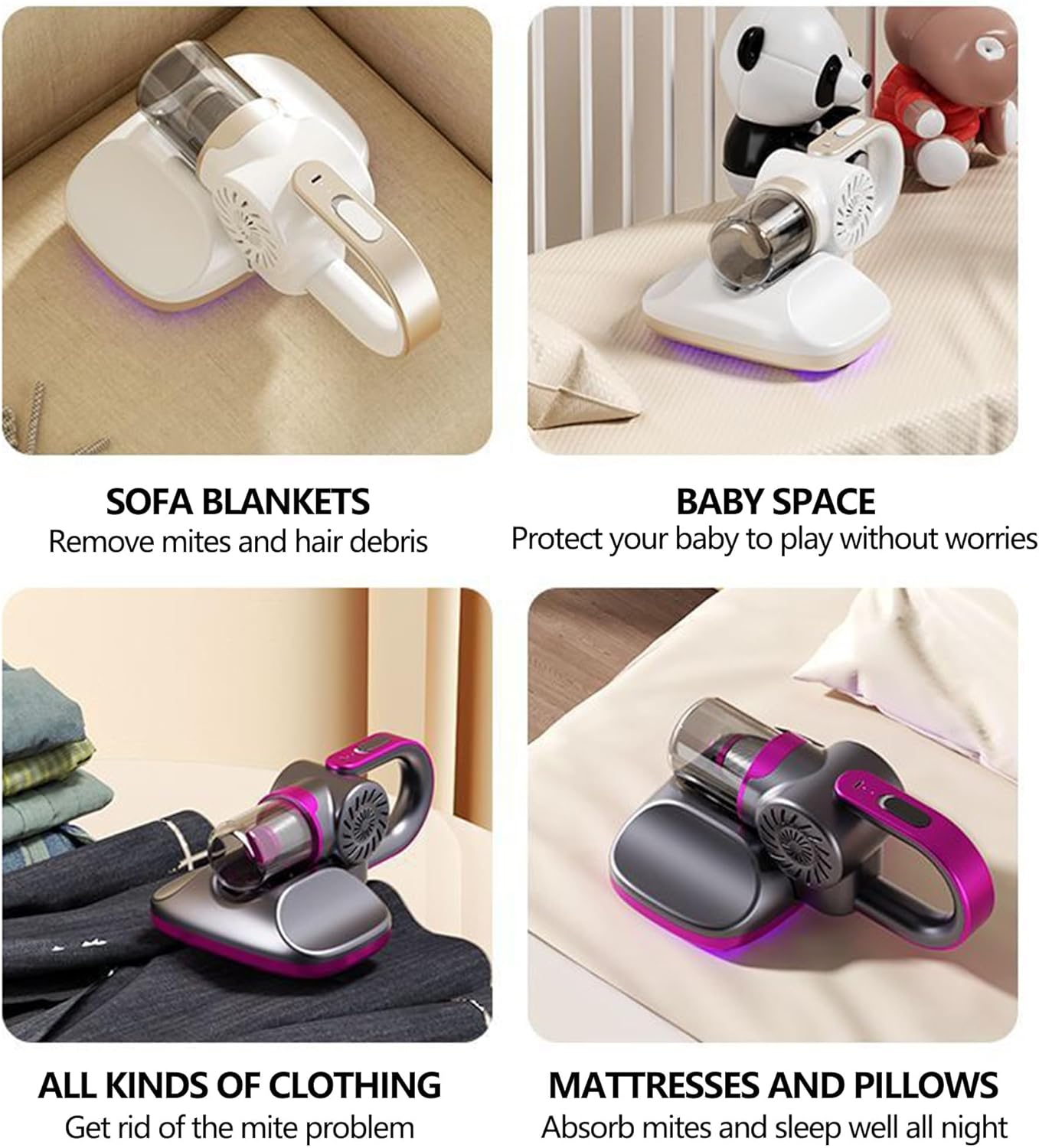 Home Cordless Vacuum Cleaner, 8500Pa Vacuum Cleaners for Home, 260ml Dust Cup, Anti-Tangle Stick Vacuum Self-Standing, 3 Modes Vacuum Cordless Rechargeable for Pet Hair/Carpet (White)