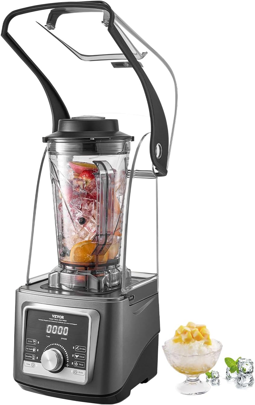 VEVOR Professional Blender for Smoothies, 118 oz 1400W, with Powerful Motor, Multi-Functional Food Processing Blender with Noise Cover for Smoothie/Milkshake/Juice, Fits for Kitchen