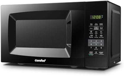 COMFEE' EM720CPL-PMB Countertop Microwave Oven with Sound On/Off, ECO Mode and Easy One-Touch Buttons, 0.7cu.ft, 700W, Black