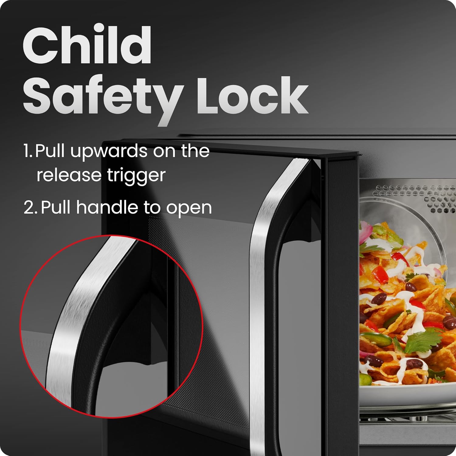 Chefman MicroCrisp Countertop Microwave Oven and Convection Oven, with Integrated Crisper, Guided Touchscreen Interface, 10 Power Levels, Mute Function, and Eco Mode, 1800W and 0.8 Cu. Ft. - Black