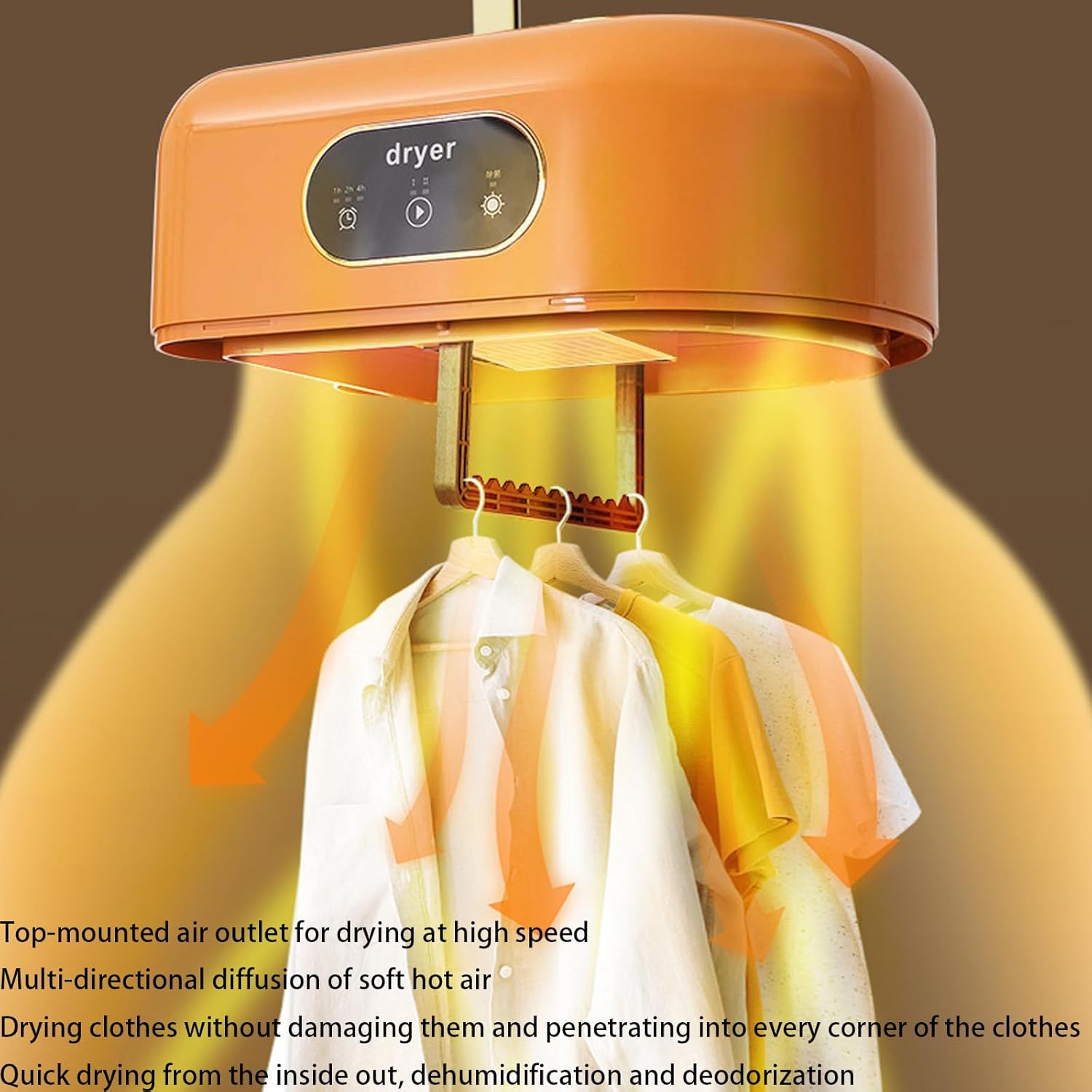 Portable Clothes Dryer Foldable 110V Electric,Fast Drying for Apartments, RV,Camping,Large Capacity 10 Items,Compact Space-Saving Design,Dual Modes & Auto Shutoff