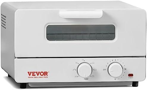 VEVOR 5-IN-1 Steam Oven Toaster, 12L Convection Oven, 1300W Steam Toaster Oven Countertop Combo with Grill, Pizza Pan, Gloves, 2 Slices Toast, 6-inch Pizza, Home and Commercial Use