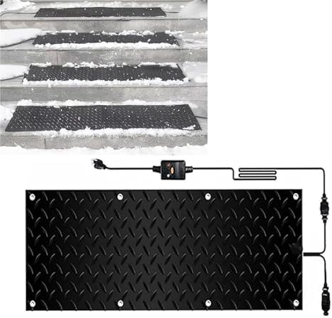 Heated Snow Melting Mat - Winter Ice Melt Solutions for Stairs, Steps, and Doorways, 10x48inch-1 Piece