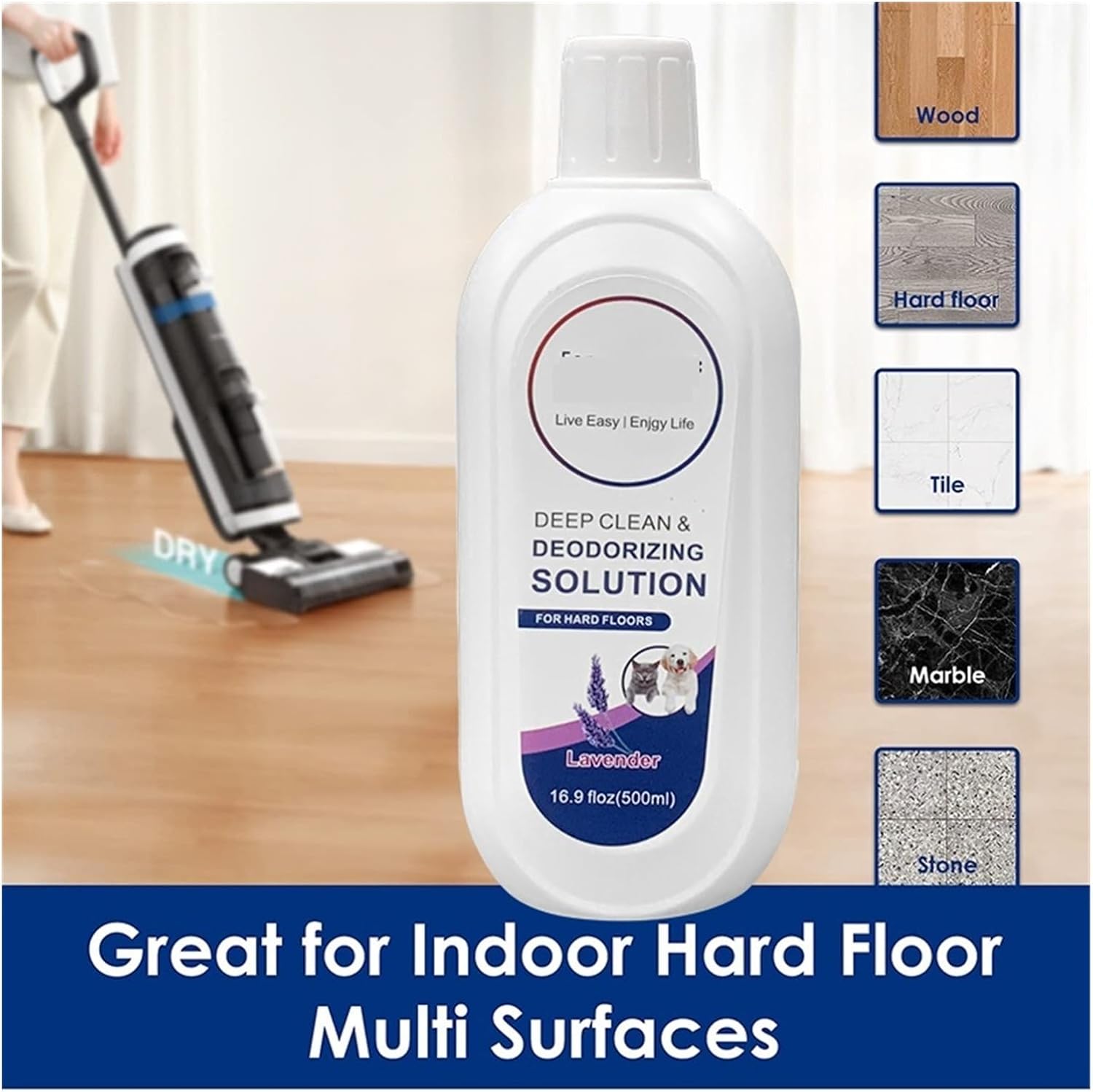 Vacuum Cleaner Parts Lavender 500ml. Floor Cleaners。Compatible for TINECO IFloor/Breeze/Floor One S3/S5/S5 Combo/S6/S7 Pro 。 (Color : 2pcs)