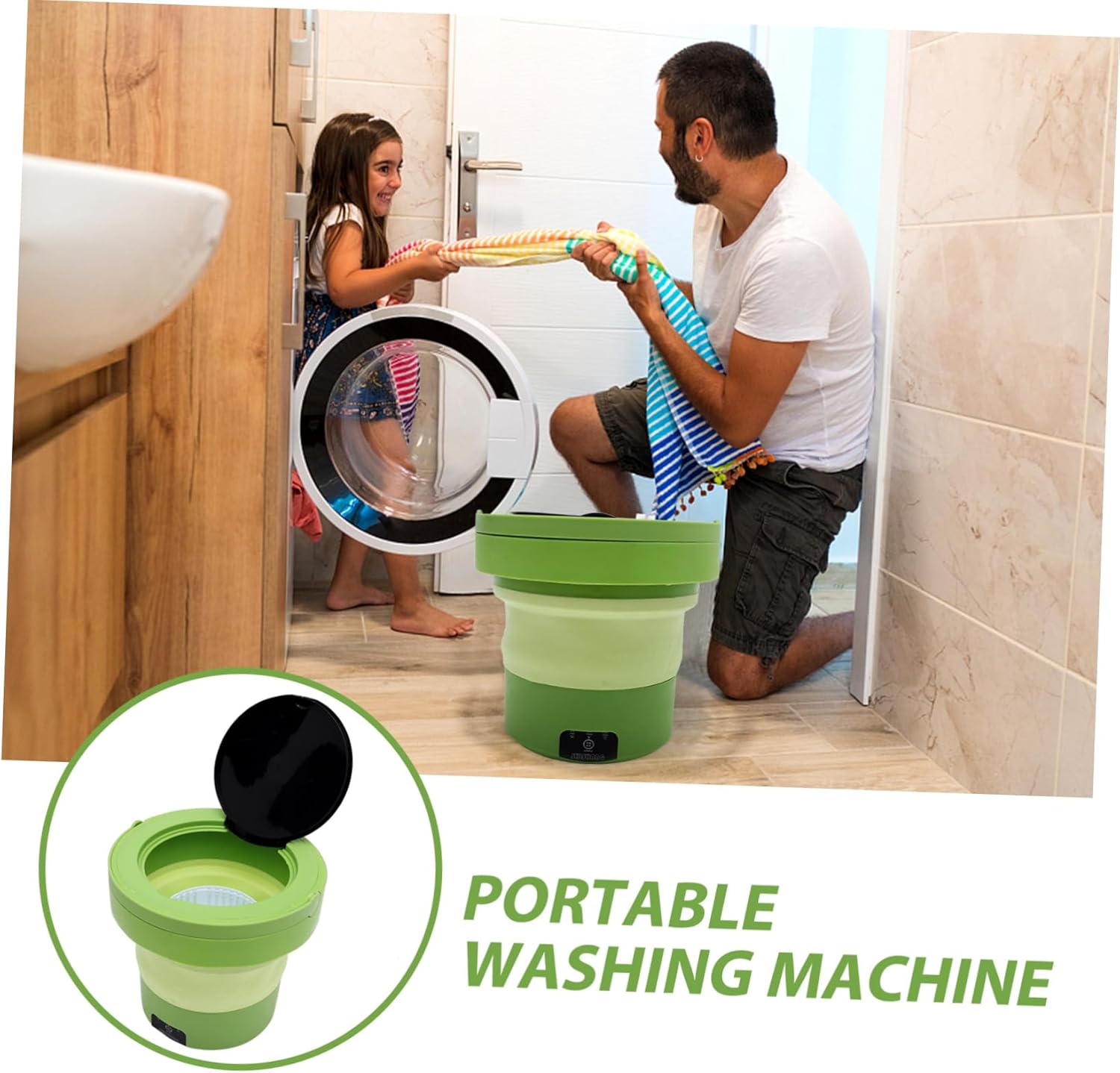 Portable Washer Compact Mini Washing Machine for Dorm Apartment Travel Lightweight High Speed Rotation Efficient Cleaning US Plug Voltage