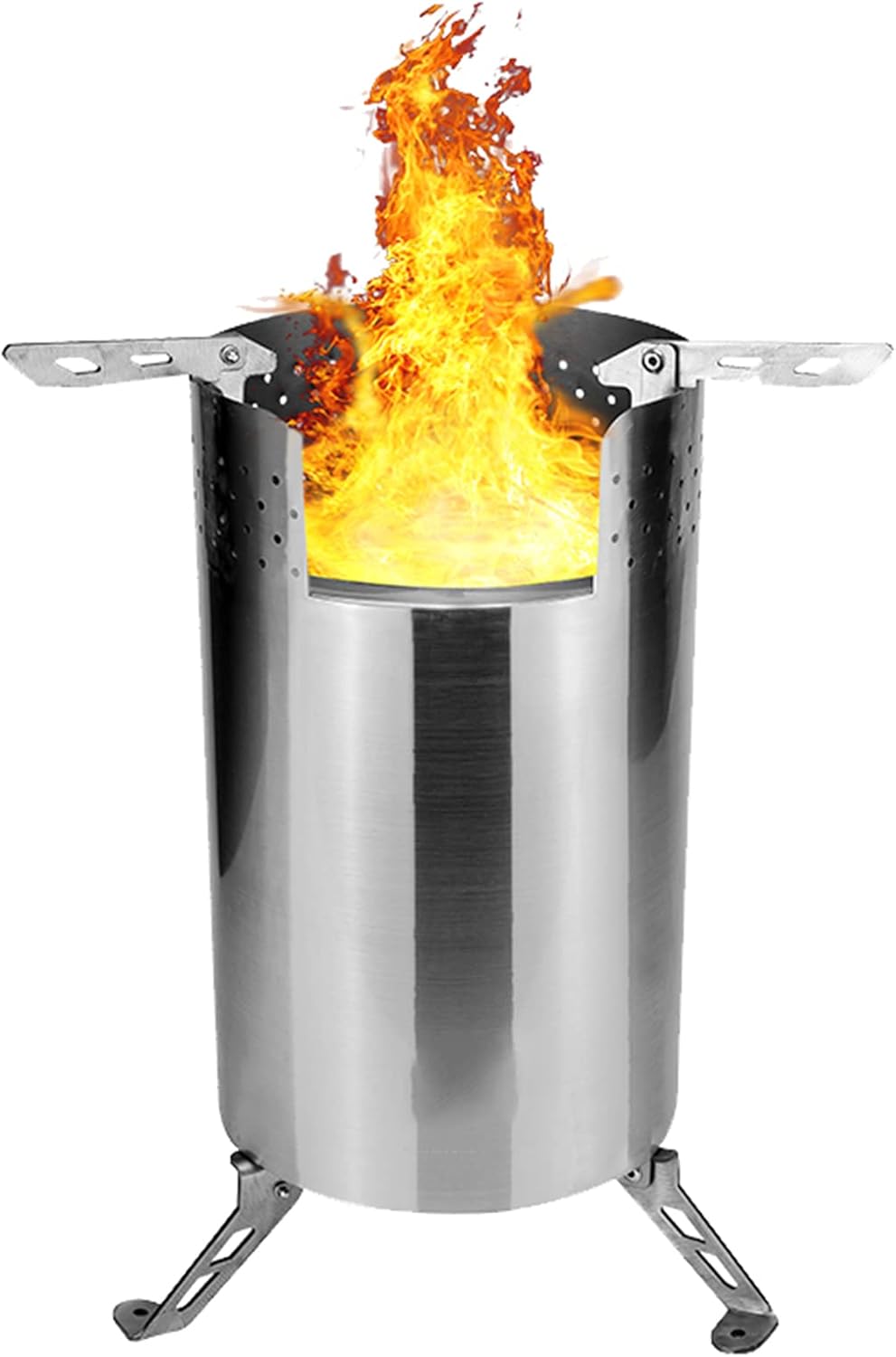 Stove Bonfire Fire Pit - Smokeless Stainless Steel Outdoor Firepit | Portable Backyard Natural Wood Burning Firebowl | No Gas or Propane Required,C