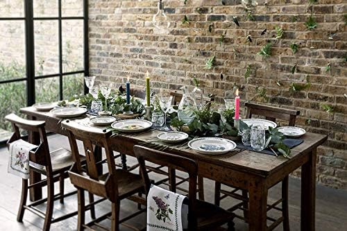 Portmeirion Botanic Garden 7oz Teacup & Saucer (Set of 4) - Poppy Motif, Drum Shaped Porcelain Tea Set, Chip-Resistant Glaze - Dishwasher, Microwave, Freezer, Oven Safe - Floral Afternoon Tea