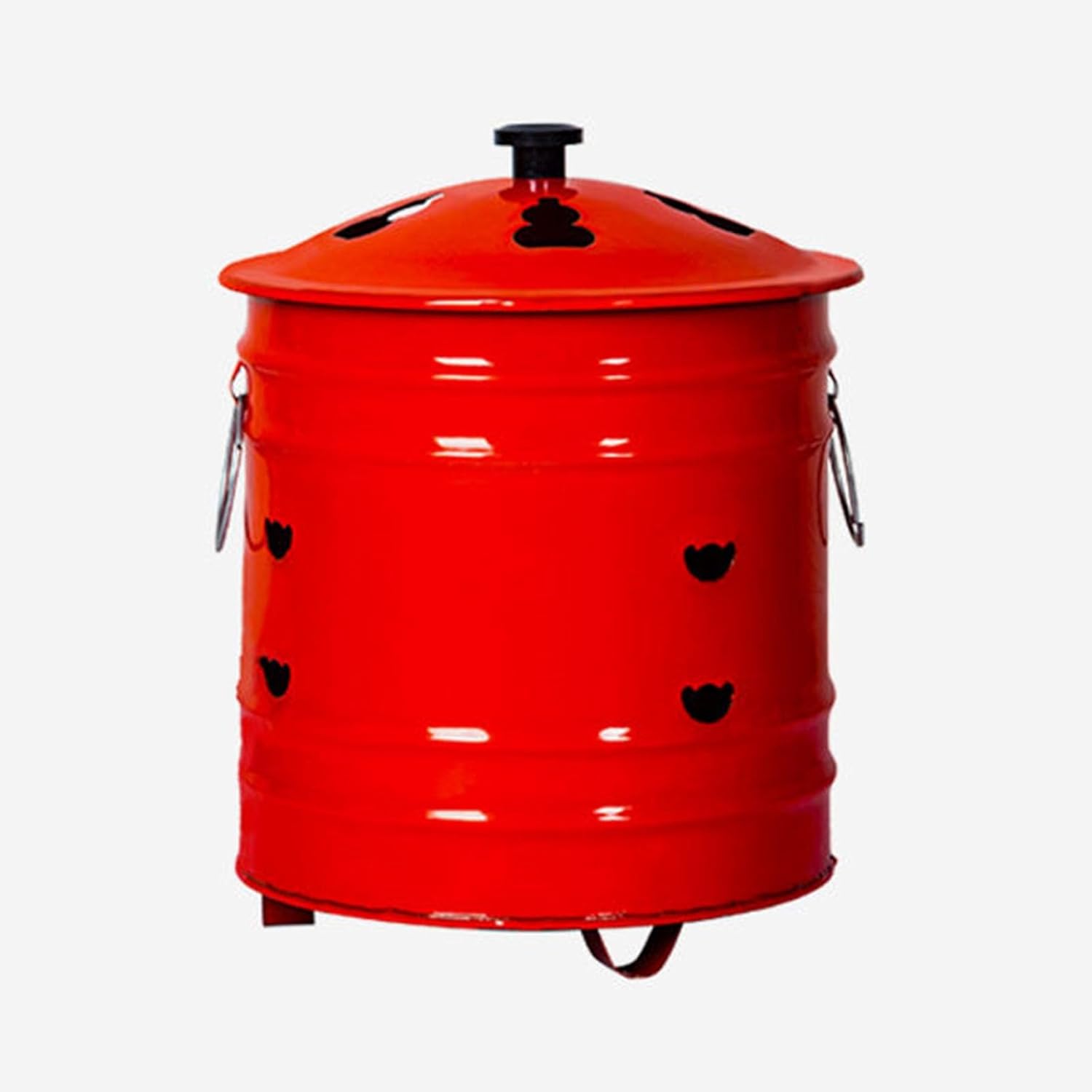 9.4'' Paper Burner Incinerator Burn Barrel with Lid Enamel Fire Pit Burn Barrels for Outsidefor Burning Trash Burn Cage with Handle for Home and Garden.(29x29CM/11.4x11.4IN)