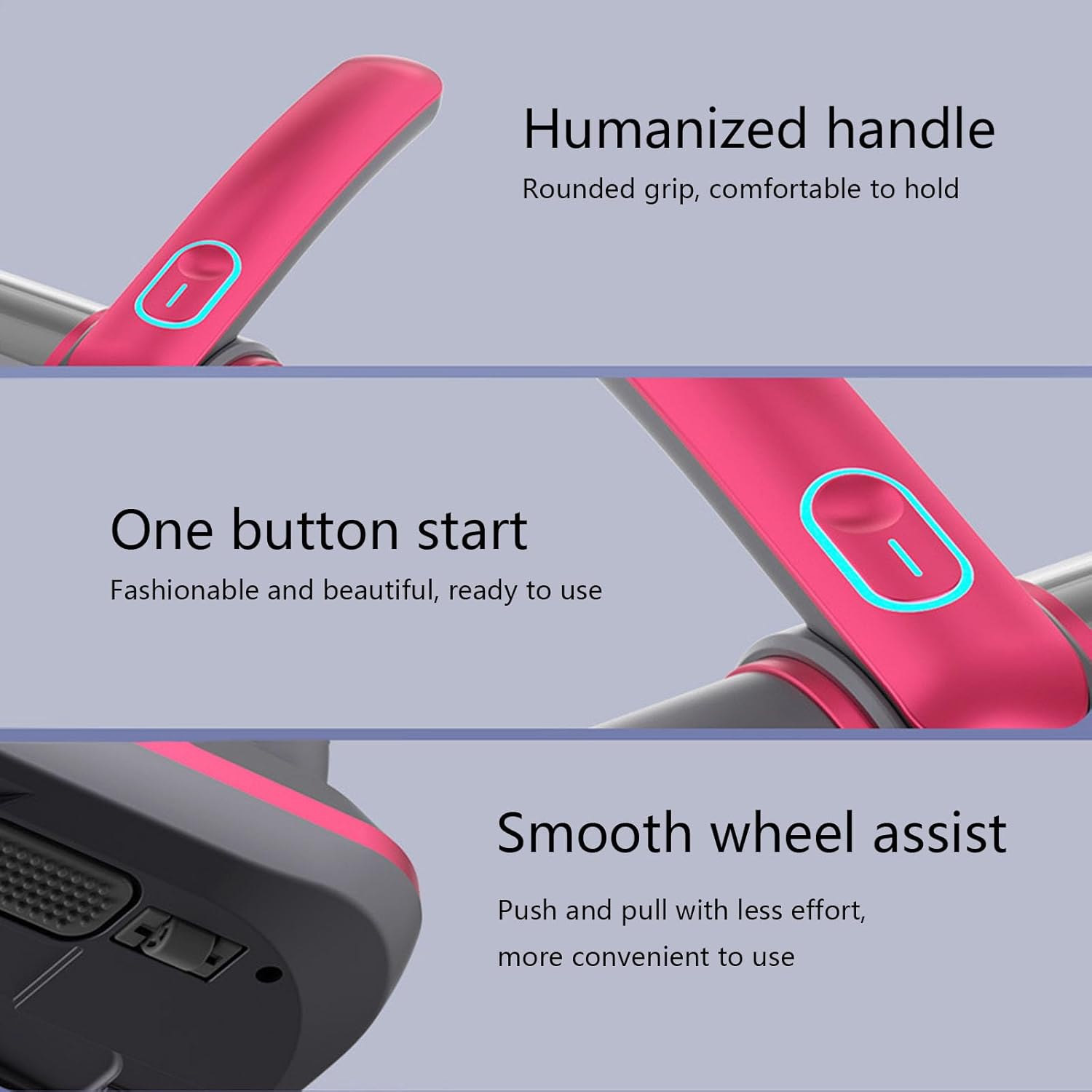 Handheld Vacuum Cordless Rechargeable,8kpa Suction,Strong Double Beat Mode, 8000 Beats Per Minute - Powerful Vacuum Cleaner for Mattress,Sofa & Carpets (Red)