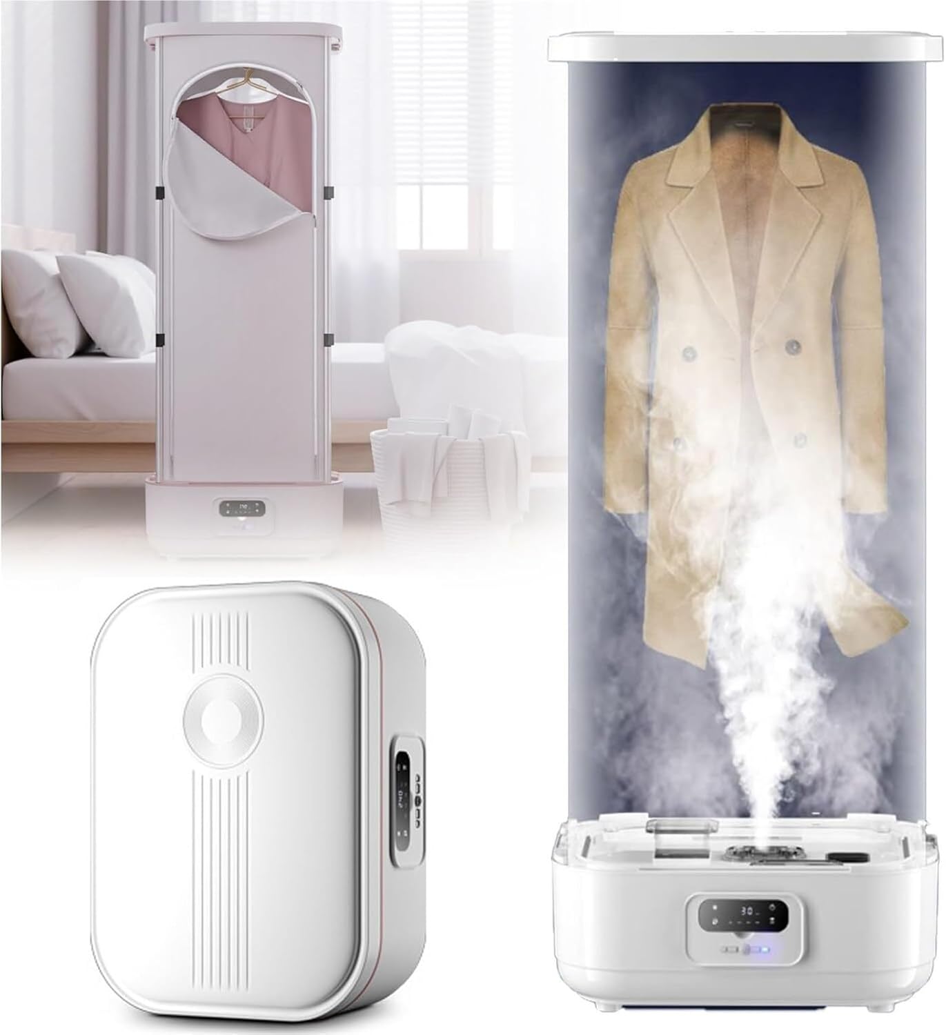 Clothing Care Machine, Household Small Quick Drying Foldable Dryer, Fully Automatic Steam Ironing Dryer with Remote Control, Foldable