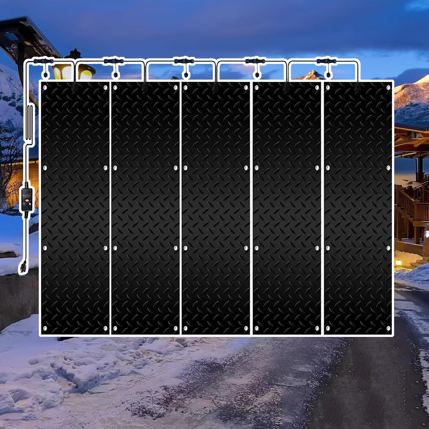 Heated Snow Melting Outdoor Mats 1/2/3/4/5 Pieces, Fast Snow and Ice Melting Heated Mats, Non-Slip Winter Snow Removal and Ice Melting Products - Snow Melting Mats for Winter Snow Removal(5 Pcs,30x150