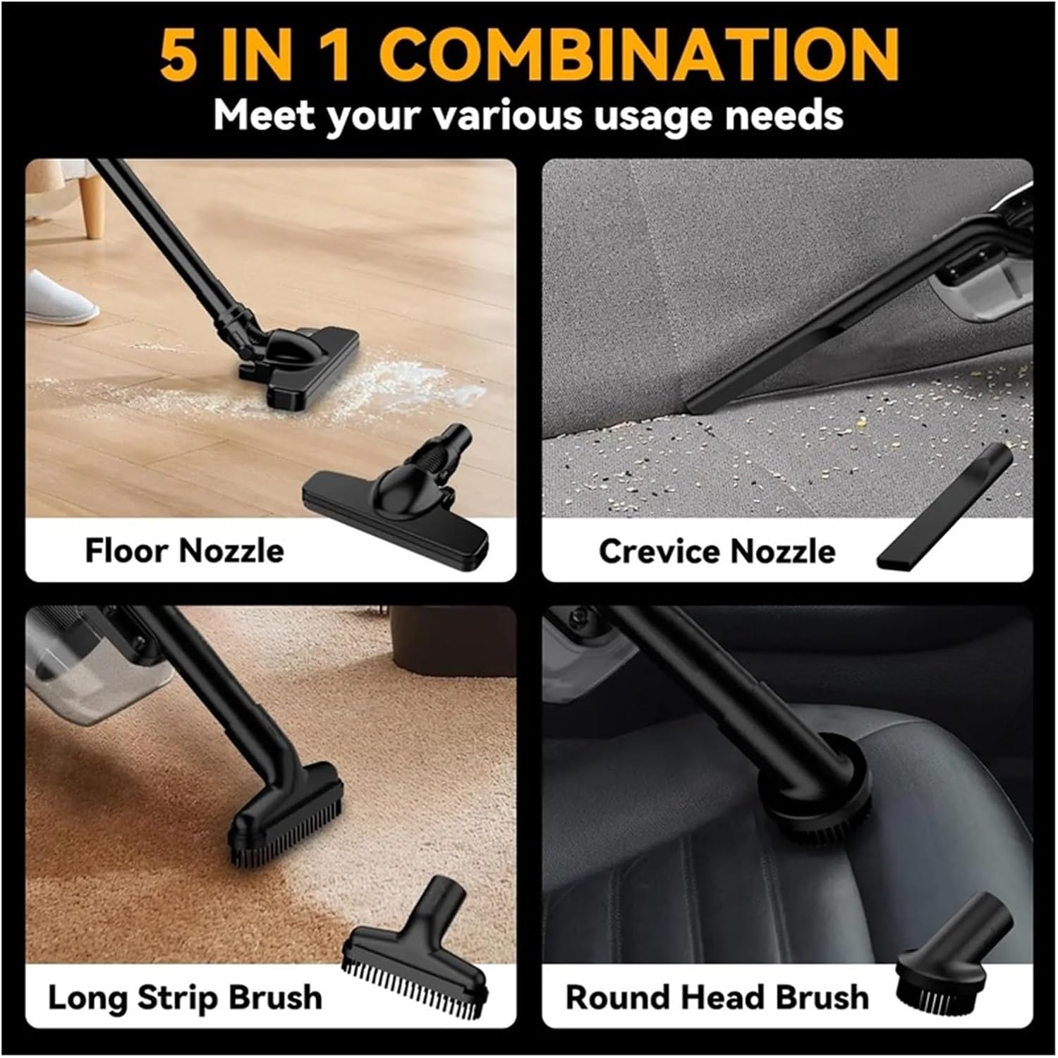 Cordless Handheld Vacuum Cleaner with Brush Rechargeable Cleaning Too，Compatible for Floor/Carpet