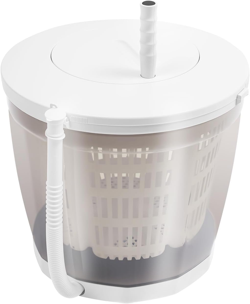 Mini Portable 2 in 1 Manual Non-Electric Washing Machine,Manual Traveling Outdoor Washing Machine,Compact Outdoor Washer Spin Dryer for RVs, Camping,Apartments,Dorms,Grey