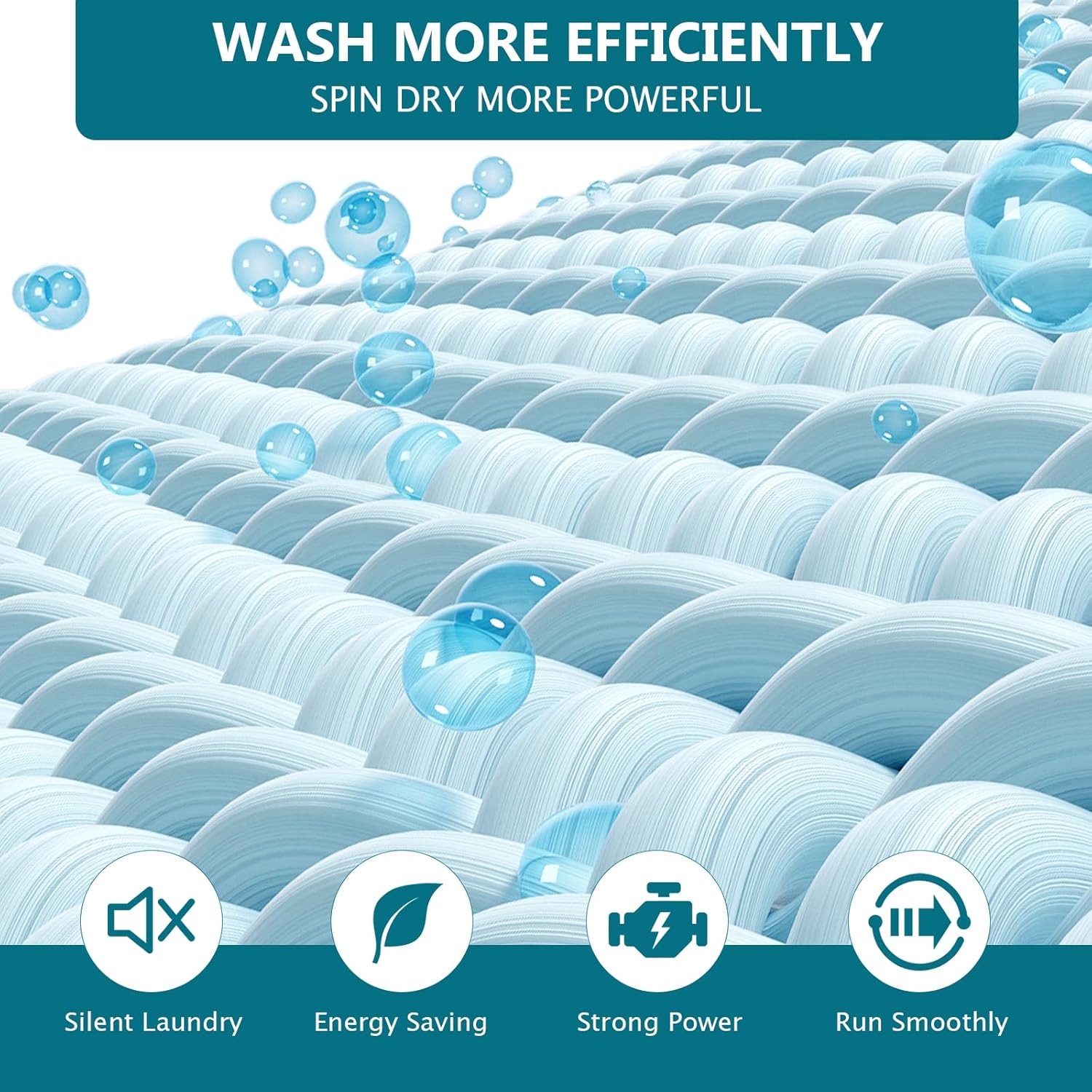 Portable Washing Machine, 16LBS Full Automatic Washer and Spinner, 10 Programs with Child Lock & Energy-Saving, Compact Laundry Wash Spin Dryer for Apartment RV Dorm Home