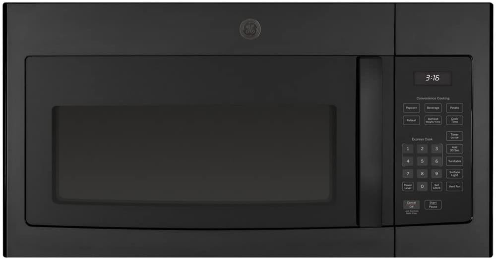 GE JVM3160DFBB 1.6 Cu. Ft. Over-the-Range Microwave Oven Black Bundle with 2 YR CPS Enhanced Protection Pack