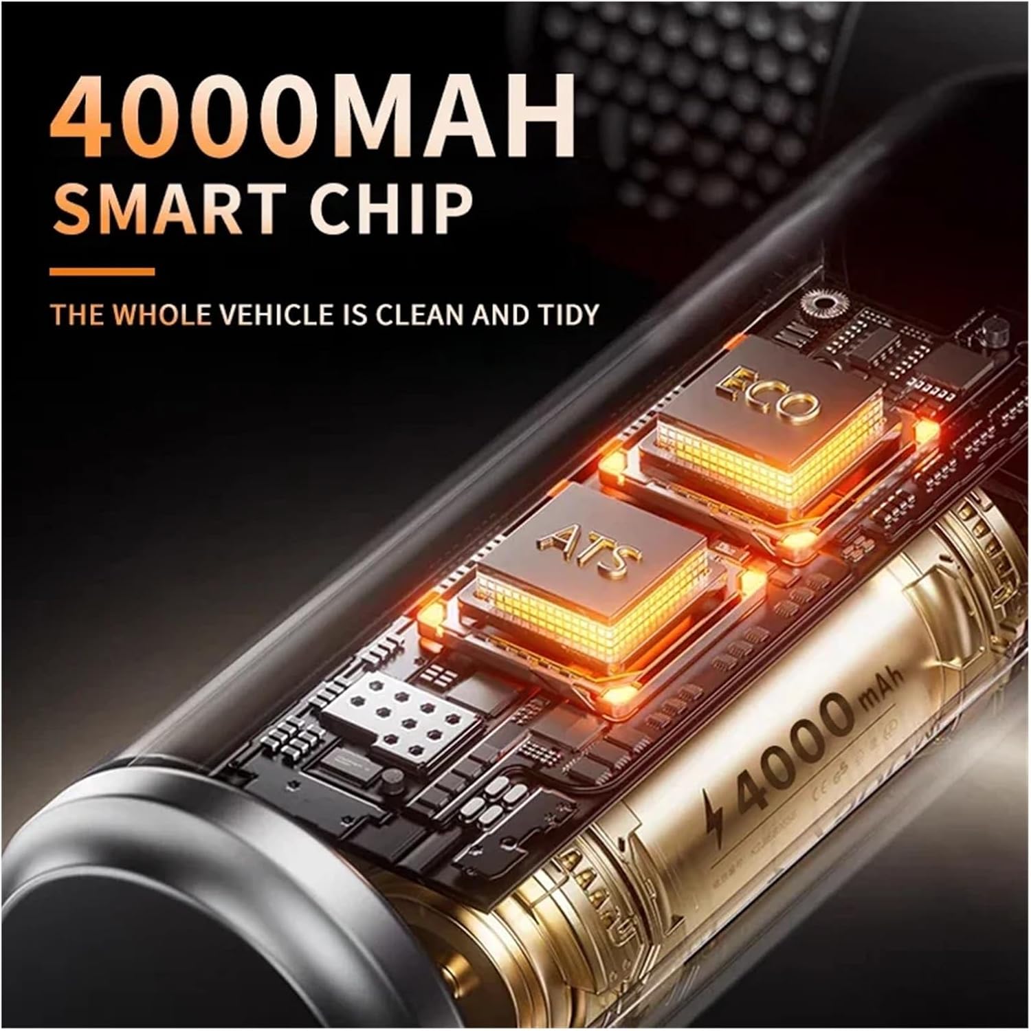 CENRR 895000PA Cordless Car Vacuum Cleaner - Powerful Wireless Handheld Portable Cleaning Machine for Cars(2hepa)