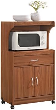 Hodedah Microwave Kitchen Cart, Cherry