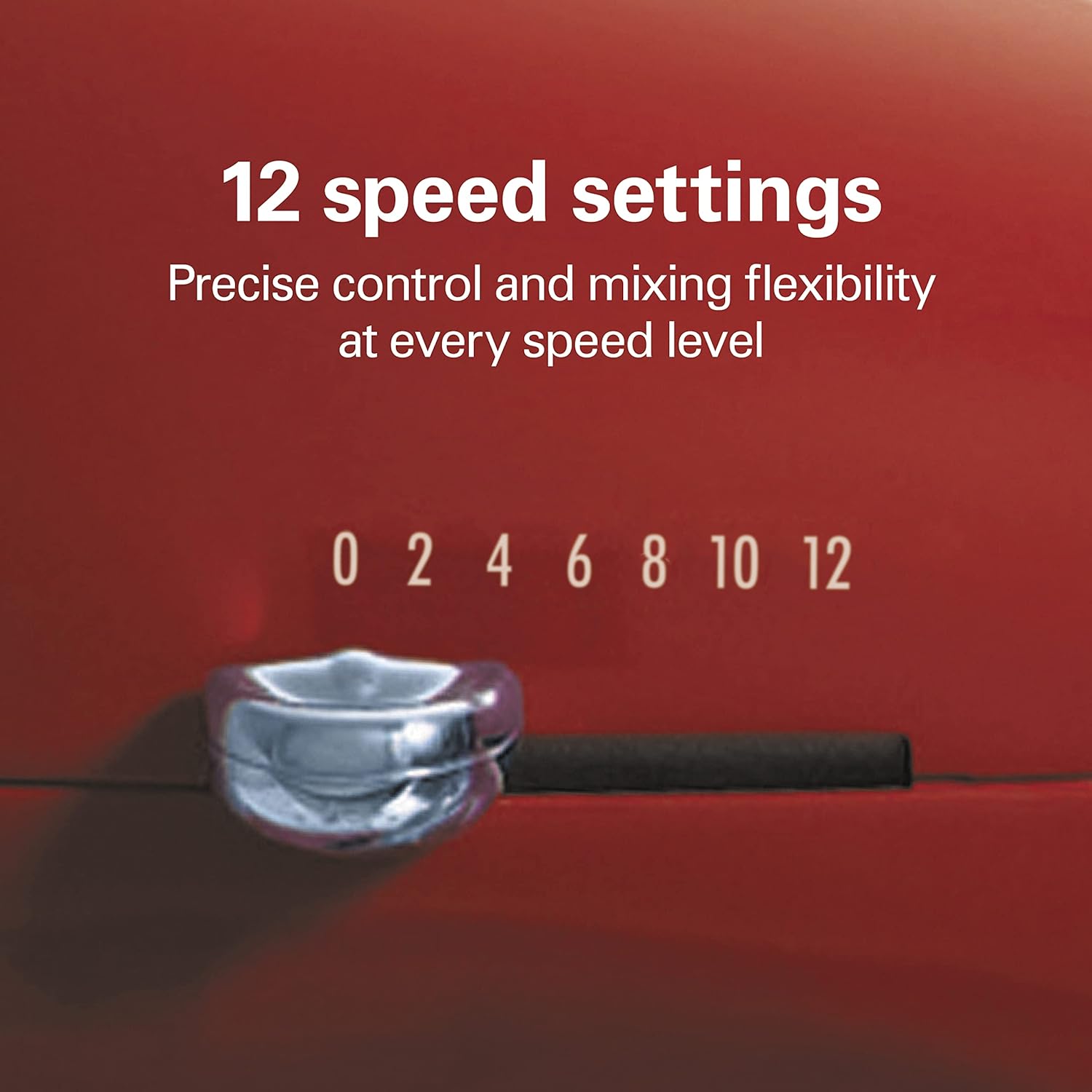 Hamilton Beach All-Metal 12-Speed Electric Stand Mixer, Tilt-Head, 4.5 Quarts, Pouring Shield, Red