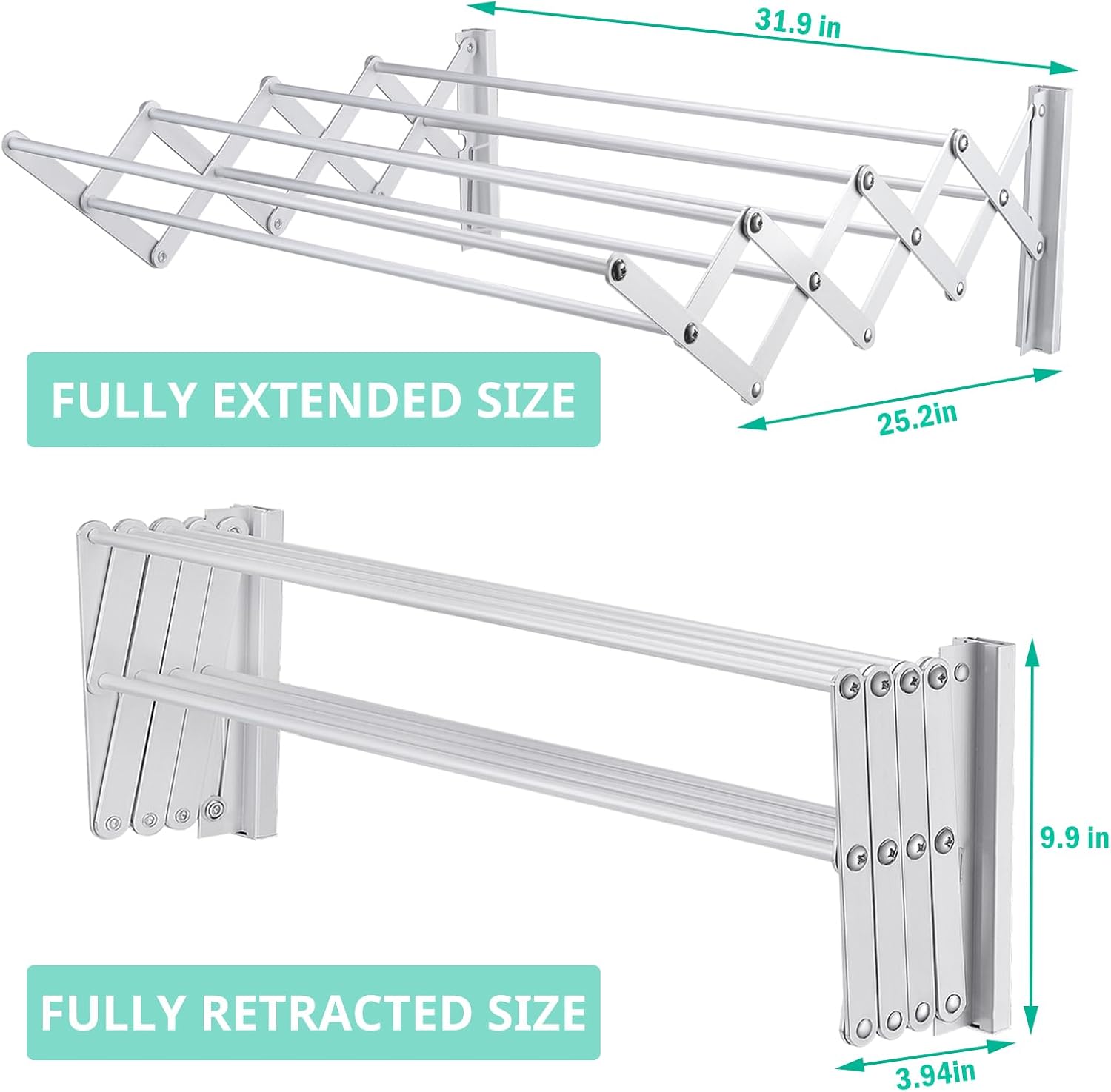 X-cosrack Wall Mounted Clothes Drying Rack, 31.9