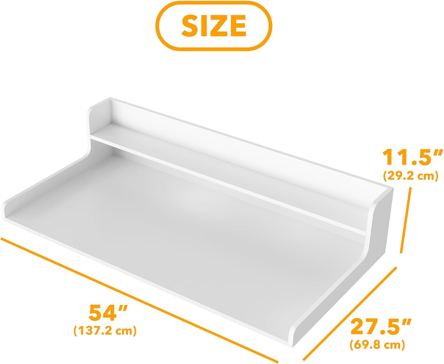 SpaceAid Washer Dryer Countertop with 2-Tier Shelf, Wood Topper with Edge, 54