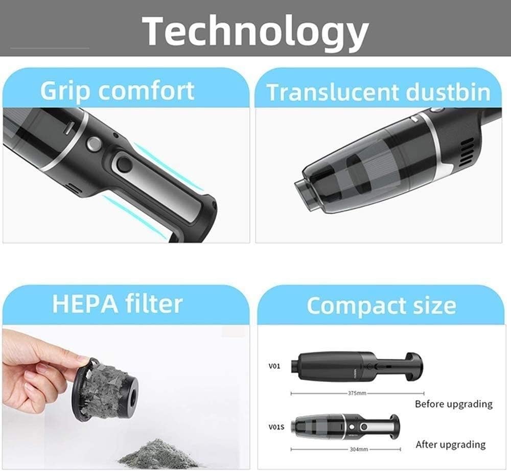 Car Vacuum Cleaner - Portable Handheld Mini Vacuum Cleaner Attachments - Small Vacuum for Car, RV, Boats, Travel - Car Accessories