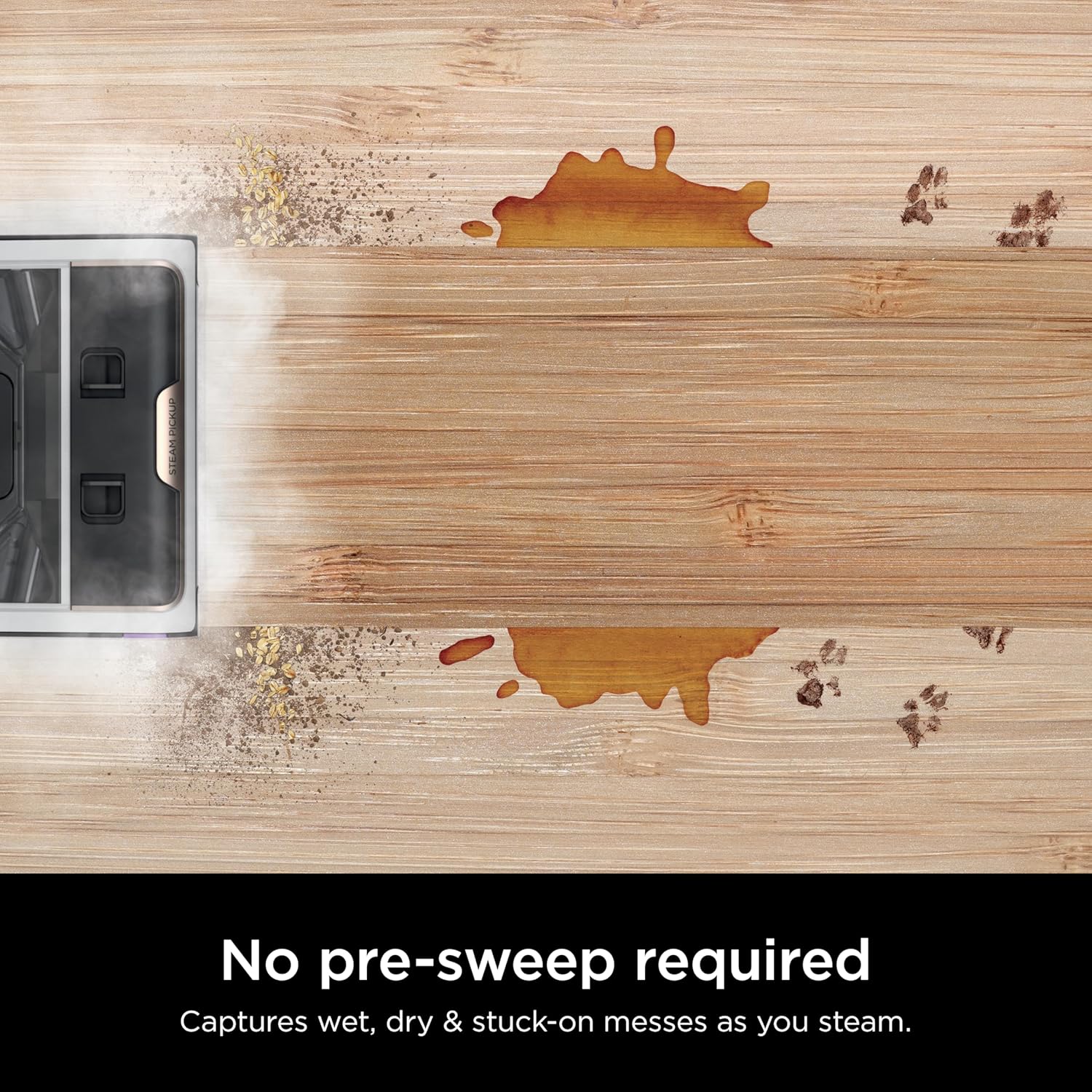 Shark Steam Pickup 3-in-1 Steam Mop Picks Up Debris, Deep Scrubs, & Steam Sanitizes - All At Once, Lightweight Steam Cleaner for Home, Steam Cleaner for Hardwood, Tile & Laminate, White, SD205CCO