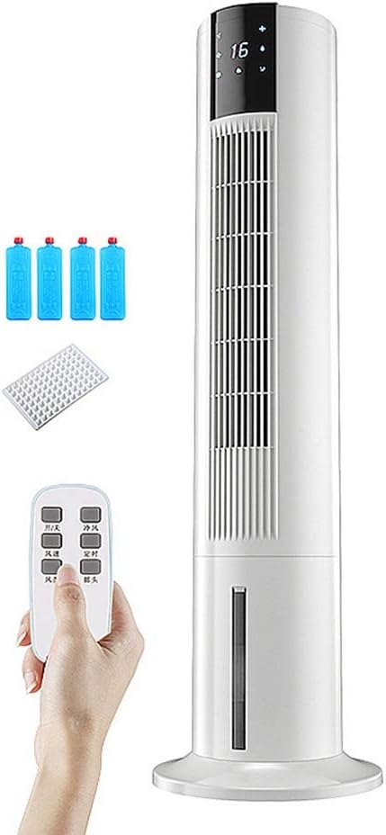 Portable Air Conditioner Fan Tower Portable Airconditoner Conditioner 3 Fan Speed Whit Remote Control Air Coolers Unit Quiet Humidifier Misting Fan, for Home Office Bedroom (Color : Gold) (White)
