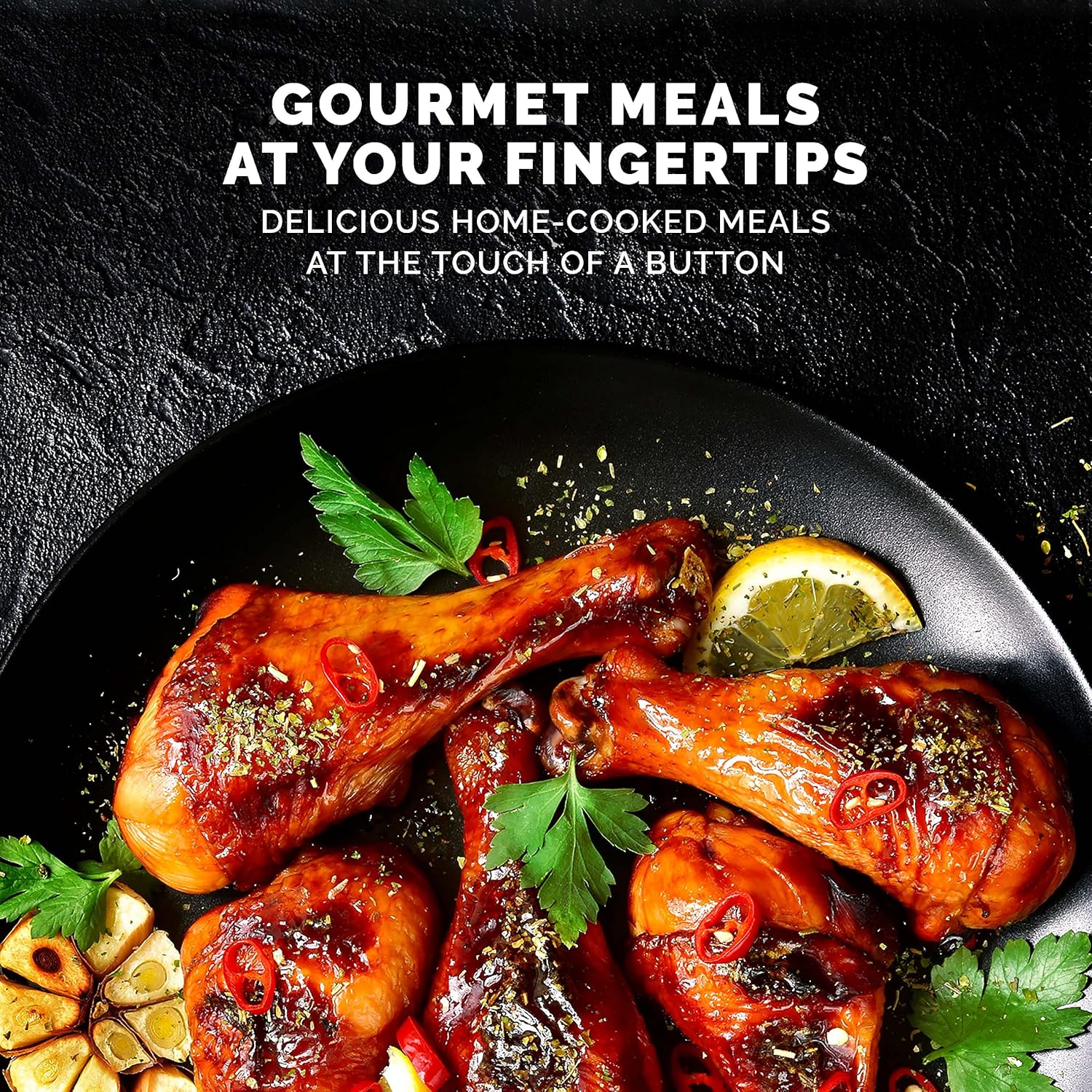 Kalorik MAXX® Touch 16 Quart Air Fryer Oven, 9-in-1 Air Fryer Toaster Oven Combo, 21 presets, 500°F, 5 Accessories, Recipe Book, 1600W, Black Stainless Steel, AFO 47804 BK