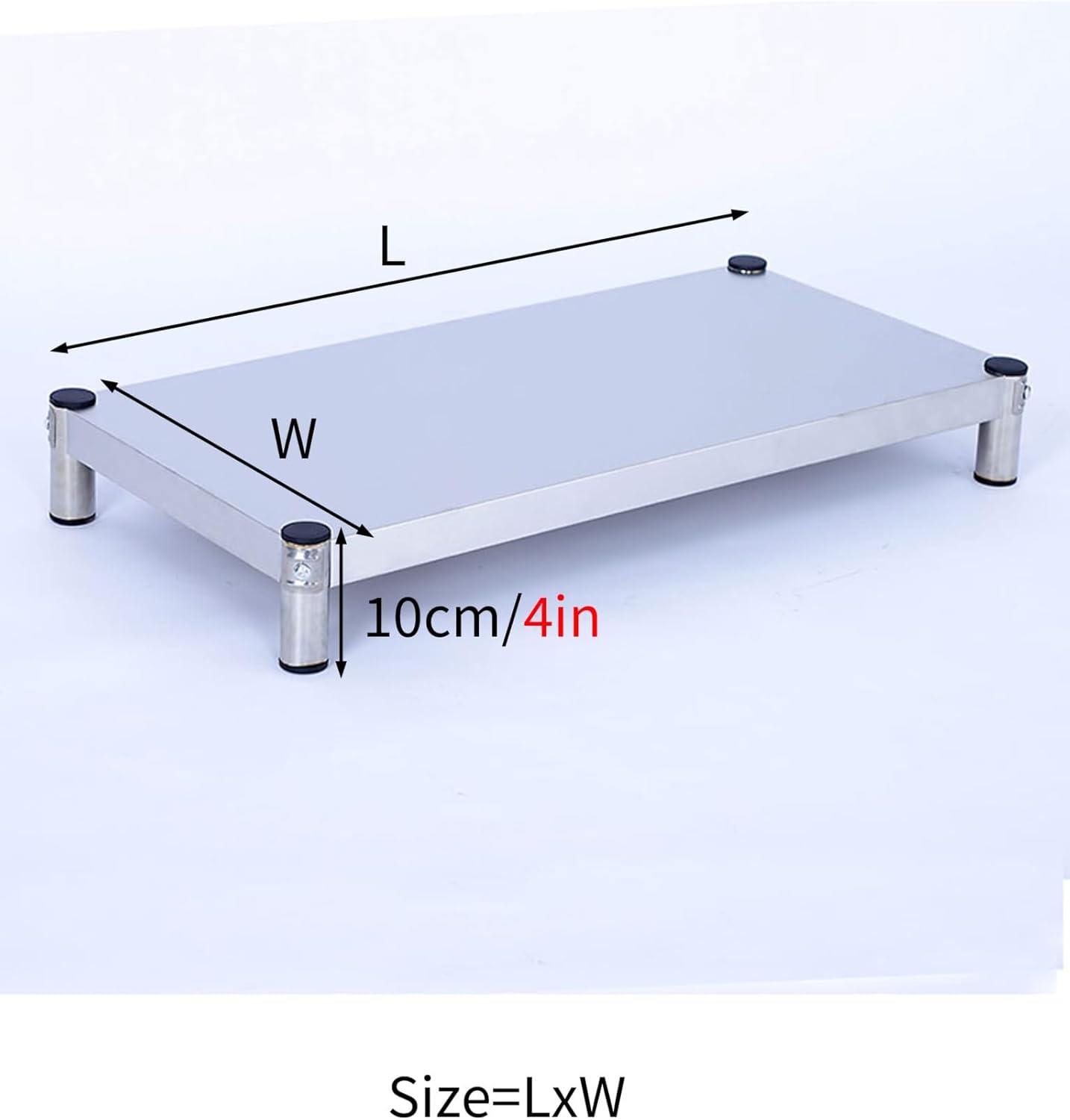 Single Tier Stainless Steel Shelf - Heavy Duty Appliance Riser for Kitchen, Garage & Laundry | Rustproof(80x50cm)
