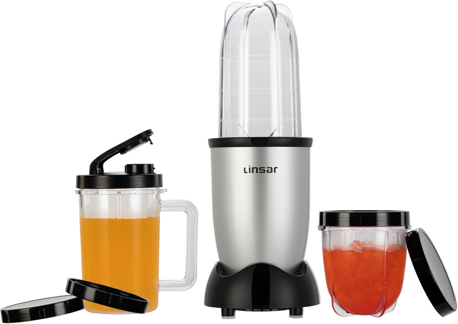 High Speed Blender (Silver) with additional Blender Cups, Amazing Shape Bullet Blenders For Making Smoothies, Mini Blender, Smoothie Maker for Gym, Work or Home