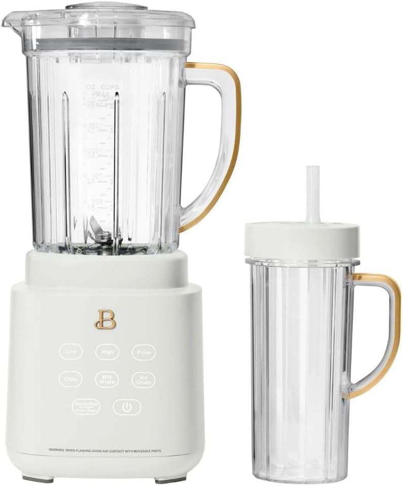 PowerExact High-Performance Blender System with Touch Controls, Multiple Speed Settings, Sleek Design, Ideal for Smoothies, Shakes, and Hot Soups - White Icing