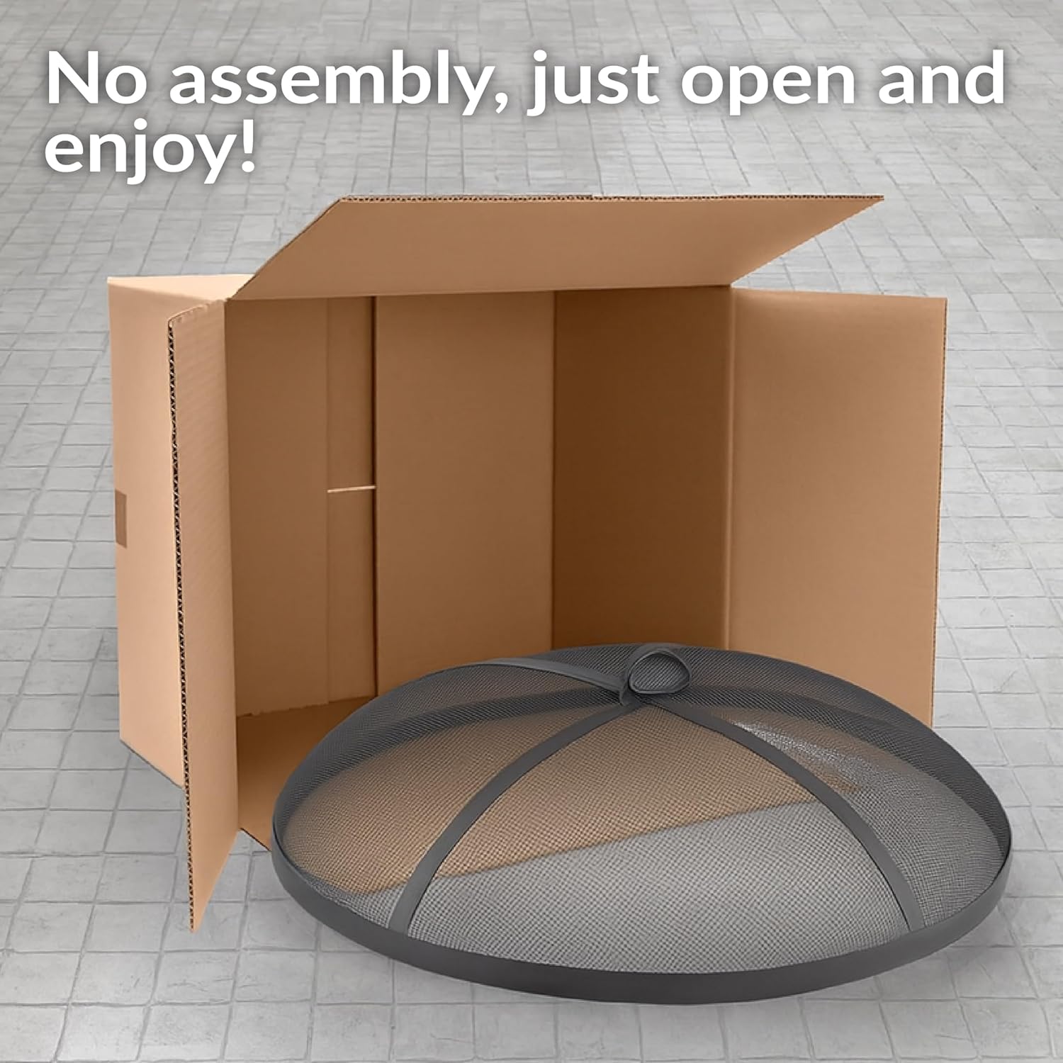 Sunnydaze Heavy-Duty Steel Mesh Fire Pit Screen - Fire Pit Spark Screen with Handle - 40-Inch Diameter