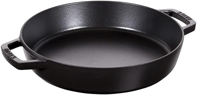 STAUB Cast Iron Double Handle Fry Pan, Black, 20 cm
