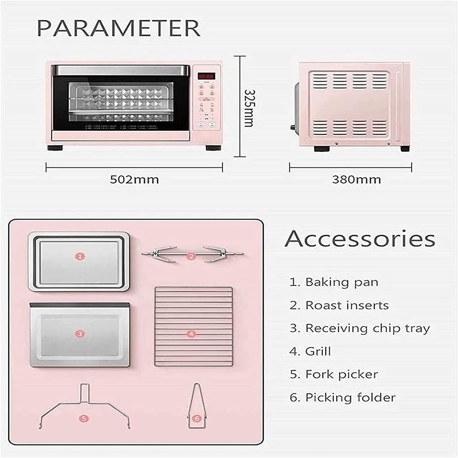 35L Air Fryer Convection Oven Rotisserie, Retro Countertop Small Mini Oven, Electric Oil less Cooker For Air Fry, Bake, Broil, Roast, Grill, Reheat, Warm, Rotate